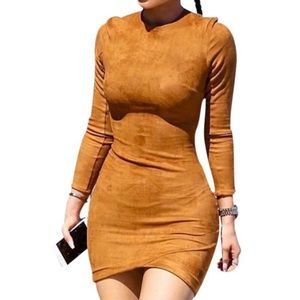 Brown long sleeve dress